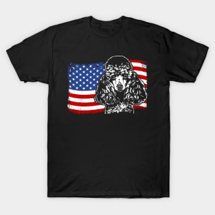 Proud Miniature Poodle American Flag patriotic dog T-Shirt